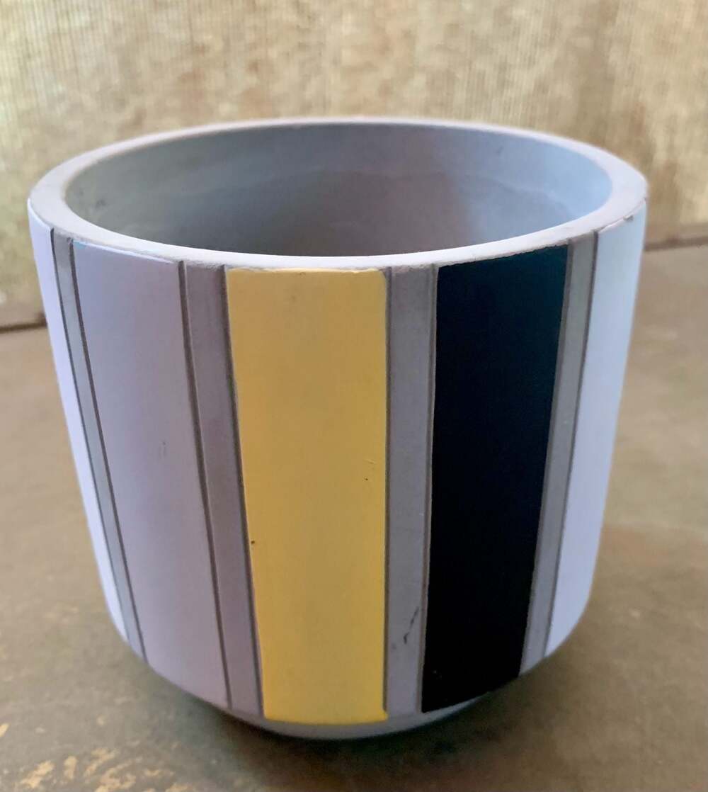 Modern Multi-Stripe Decorative Ceramic Planter